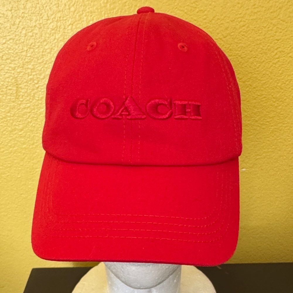 Women’s Coach Embroidered Red Baseball Cap OS, NWT